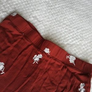 BUNDLE ONLY: Red maxi skirt: white flowers